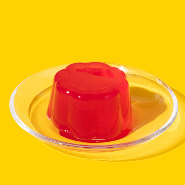 Set HELLO JELLO Raspberry jelly on a glass plate