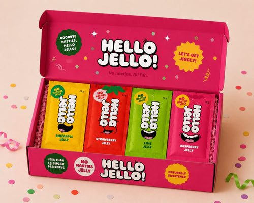Hello Jello Sample Box — two sachets of every flavour